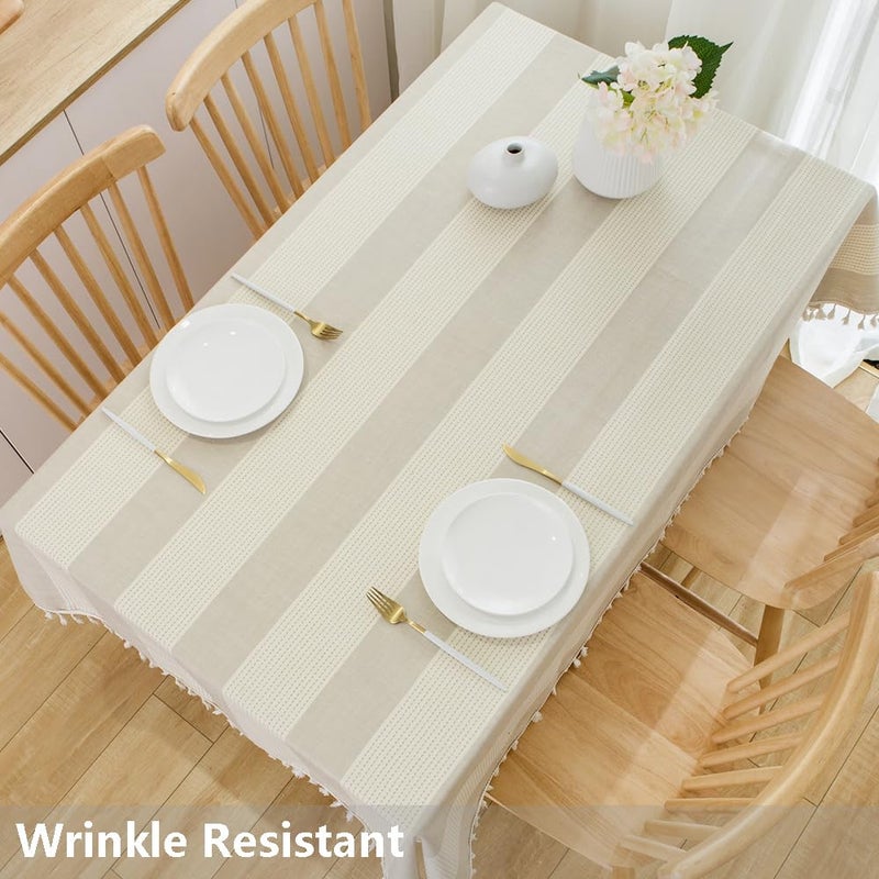 TruDelve Card Table Tablecloth 55x55 Square Outdoor Table Cover Gray Cotton Cloth Tablecloths Rustic Farmhouse Card Table Cover (55"x55", Gray) - Image 2